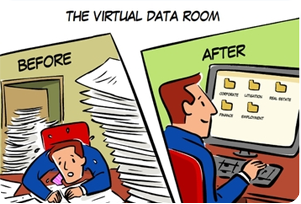 Lawyer working in virtual data room